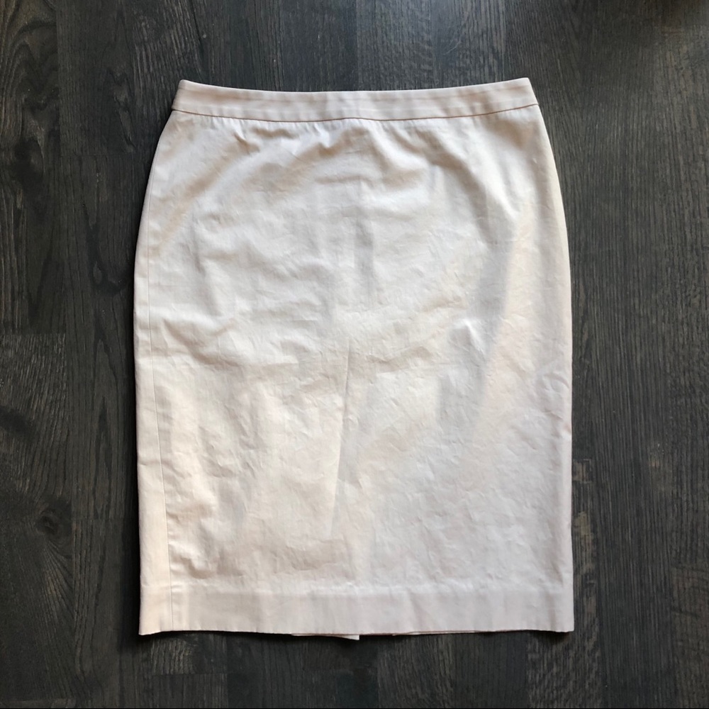 NWT J. Crew Cream Pencil Skirt w/ Pleating Detail